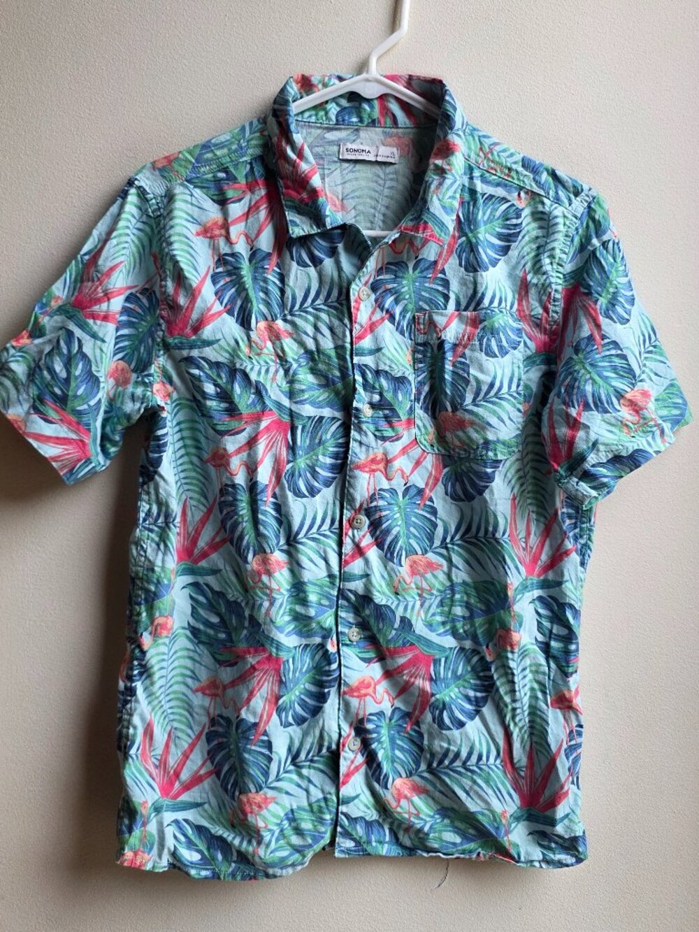 NWT Sonoma Youth Hawaiian Tropical Button Down Shirt Size Medium
